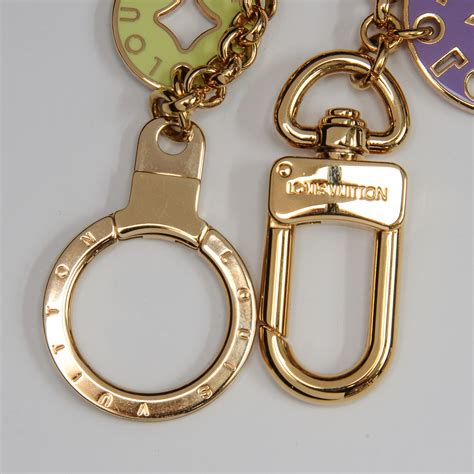 louis vuitton enamel looping keychain bag charm multicolor